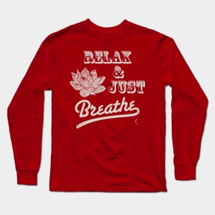 Relax & Just Breath | Lotus | Antique White Long Sleeve T-Shirt